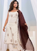 Elegant off-white 3-piece strappy kurta set with maroon dupatta from Anziva Fashion.