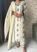 Ivory & Black Embroidered Cotton Suit Set with Dupatta | Anziva Fashion