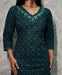 Teal & Navy Elephant Motif Palazzo Suit