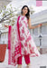 White & Pink Floral Anarkali Kurta Set with Dupatta