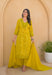 Mustard Yellow/Rani Mirror Work Straight Kurta Set