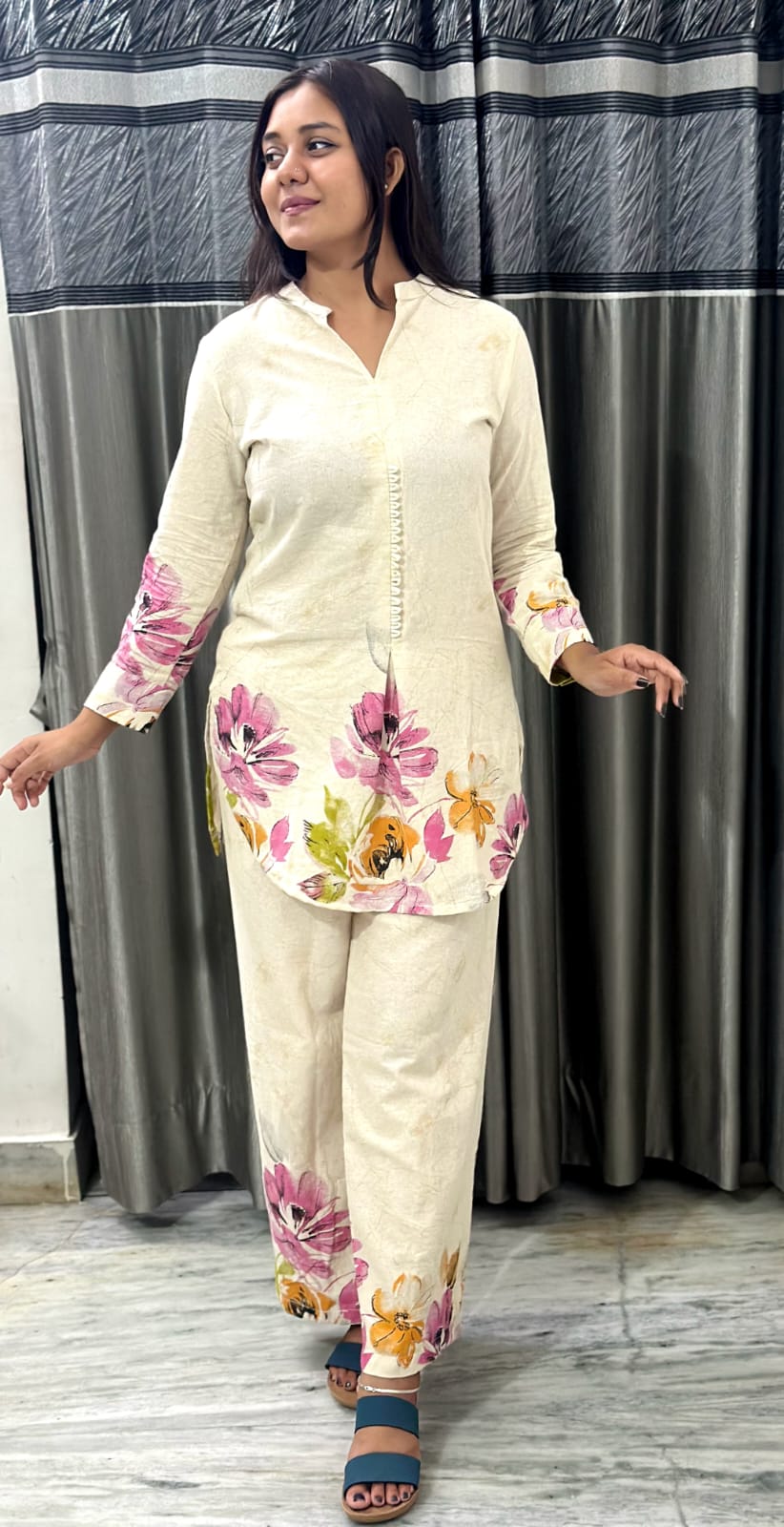 Off-White Floral Co-Ord Set