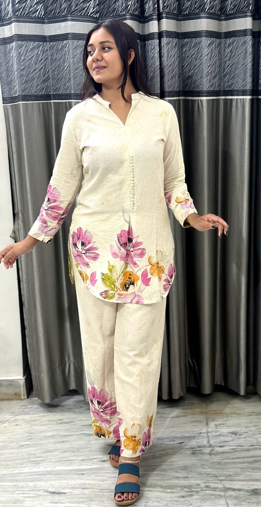 Off-White Floral Co-Ord Set