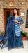 Teal Blue Hand-Dyed Sharara Set with Dupatta