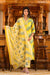 Anziva Yellow & Green Floral Printed/ Pink Cotton Suit Set with Dupatta