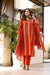 Rust Orange Embroidered Cotton Suit Set with Dupatta