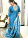 Blue Anarkali Set with Printed Dupatta