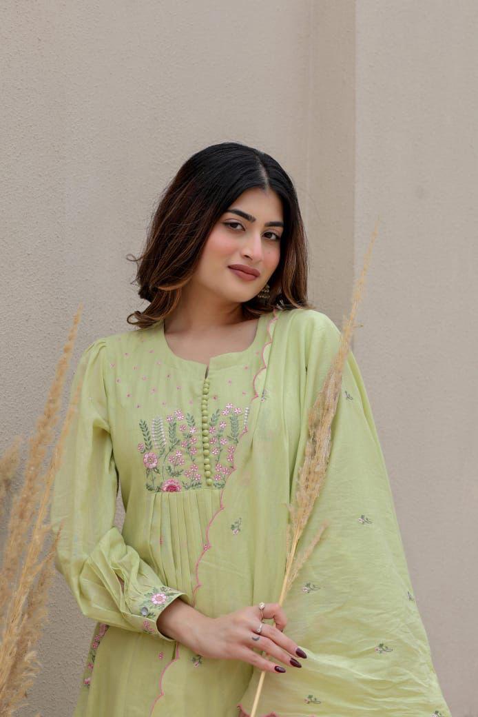 EBROIDERY SLEEVES ANARKALI  SETS