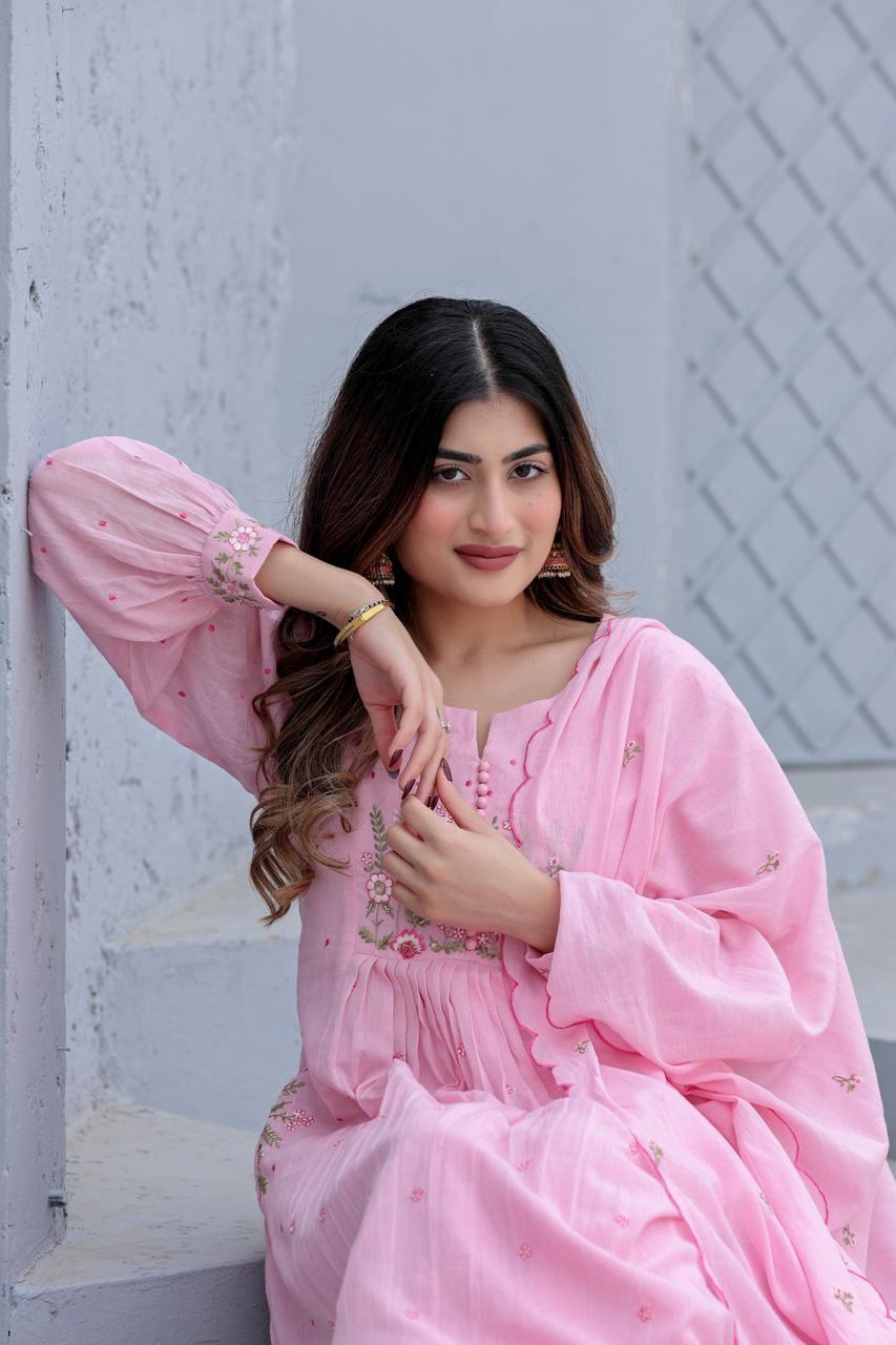 EBROIDERY SLEEVES ANARKALI  SETS