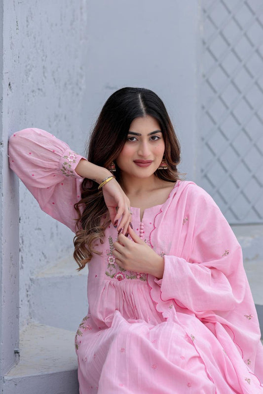 EBROIDERY SLEEVES ANARKALI  SETS