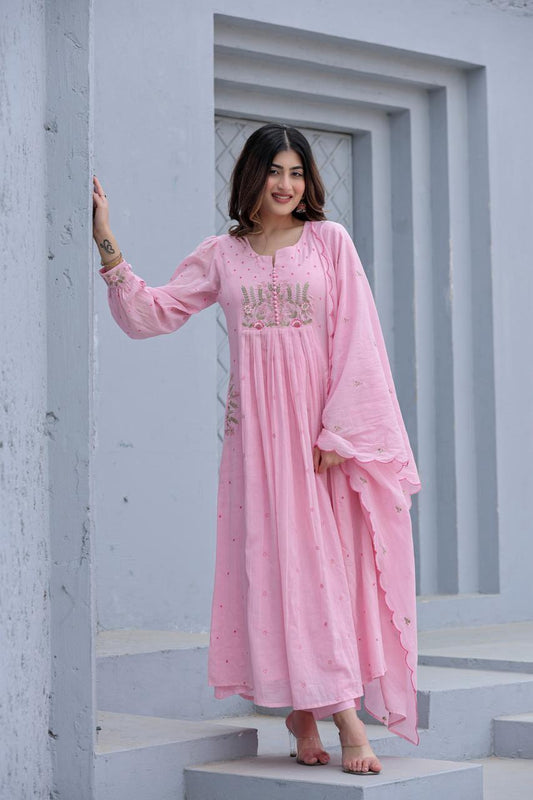 EBROIDERY SLEEVES ANARKALI  SETS