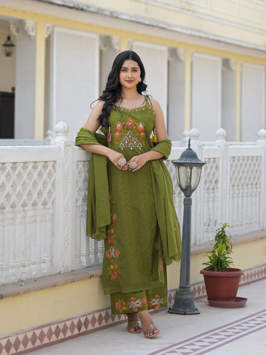 SLEEVLESS EMBROIDERY SET