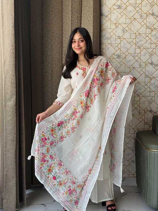 Crush Cotton Embroidery Suit Set