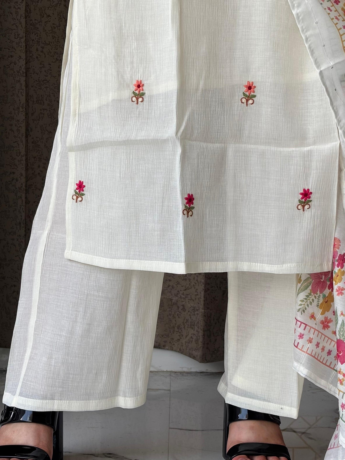 White Embroidered Kurta Set