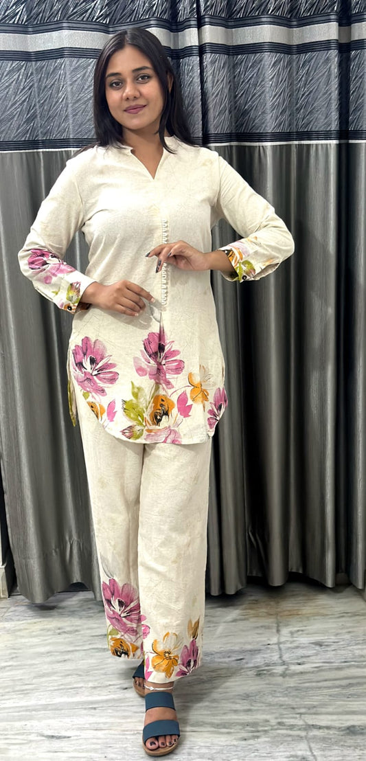 Off-White Floral Co-Ord Set