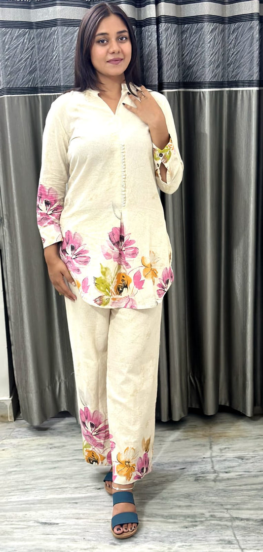 Off-White Floral Co-Ord Set