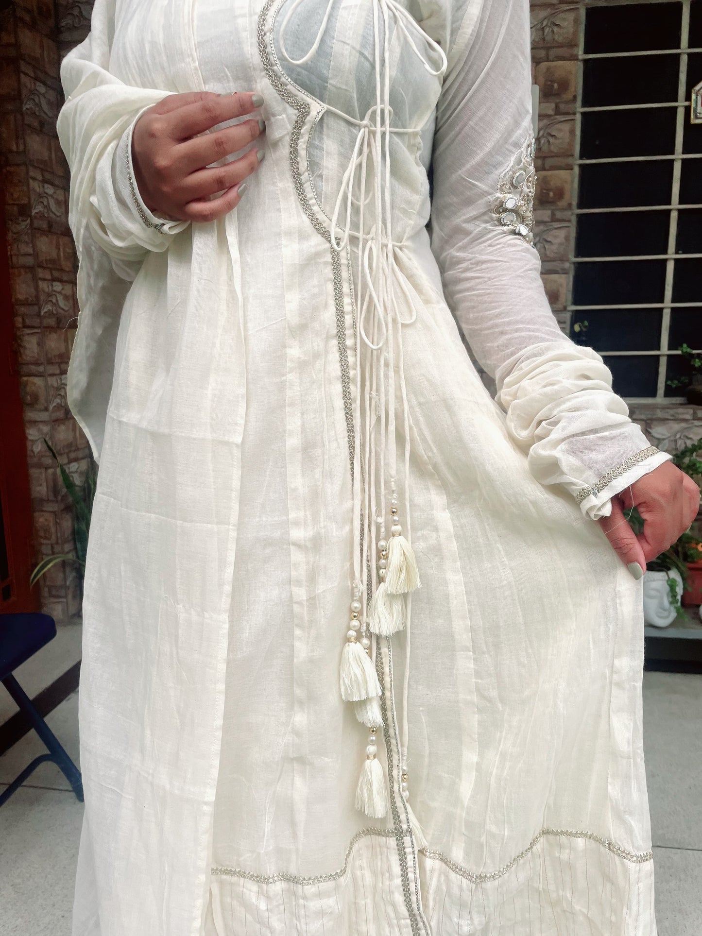 Classic Ivory White Anarkali Kurta Set