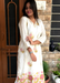 White Co-ord Set with Abstract Black Line Art